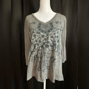Gray Patterned Women's Top